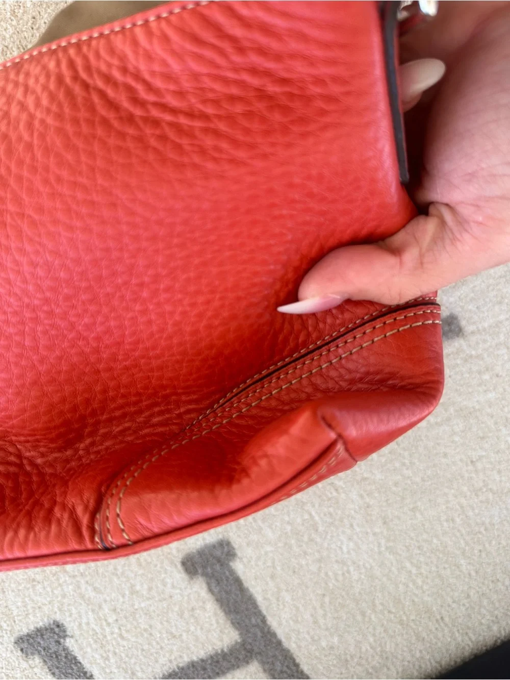 Red Leather Crossbody Shoulder Bag - Classic Turnlock Coach